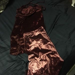 2pc crushed velvet set